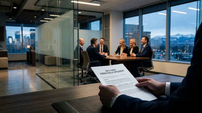 A photo Legal gathering about document termination